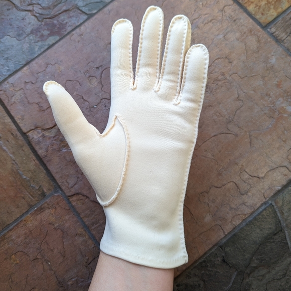 1950's BEADED WEDDING GLOVES ivory 50's - Picture 4 of 8